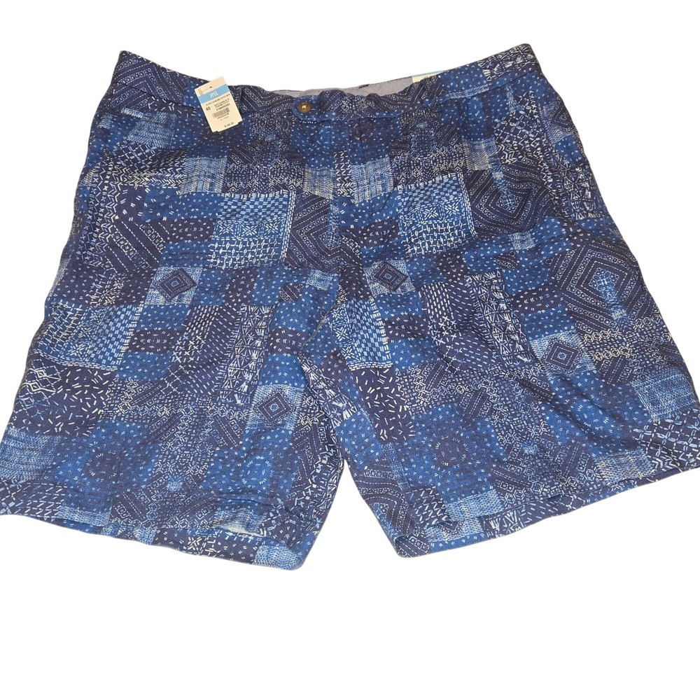NWT  J.McLaughlin Oliver Diamond Patch‎ Men's Shorts Size 40 Navy Denim Blue
